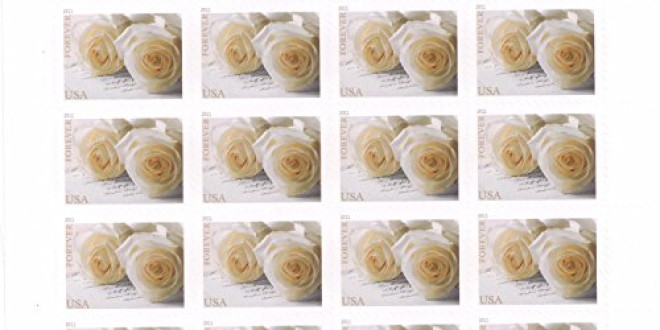 Wedding Roses Sheet of 20 x Forever us Postage Stamps