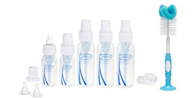 Dr. Brown’s BPA Natural Flow Bottle Newborn Feeding Set (Packaging may vary) with Bottle Brush