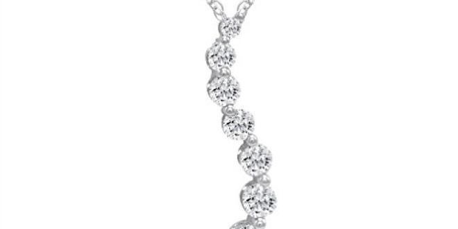 AGS Certified 1/2ct TW Journey Diamond Pendant-Necklace in 10K White Gold