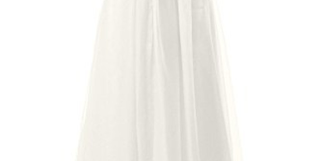 JAEDEN Beach Wedding Dress Strapless Bridal Dresses Simple Wedding Gown Chiffon Bride Dress Ivory US4