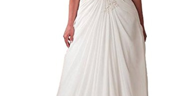 YIPEISHA Women’s Elegant Applique Lace Wedding Dress V Neck Plus Size Beach Bridal Gowns 24W Ivory