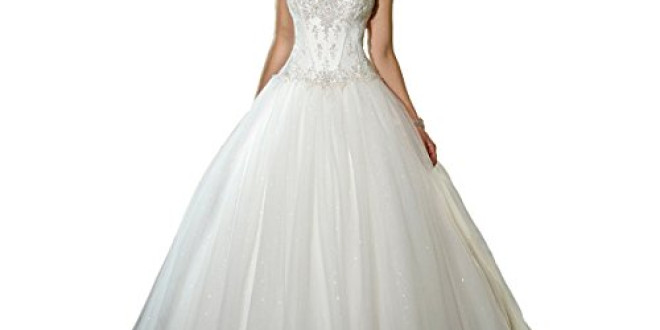 YIPEISHA Sweetheart Beaded Corset Bodice Classic Tulle Wedding Dress 20W White