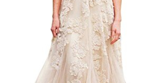 ASA Bridal Women’s Vintage Cap Sleeve Lace A Line Wedding Dresses Bridal Gowns Champagne 16