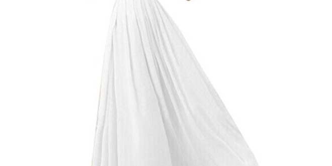Kalin L Women Crochet Half Sleeve Lace Top Chiffon Wedding Bridesmaid Gown Prom Dress, White, XX-Large