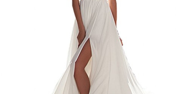 Chady Chiffon beach wedding dress 2016 lace back long tail wedding gowns bride dresses for weddings