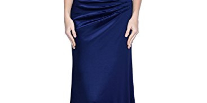 Miusol Women’s Retro Floral Lace Vintage 2/3 Sleeve Slim Ruched Wedding Maxi Dress,Navy Blue,Medium