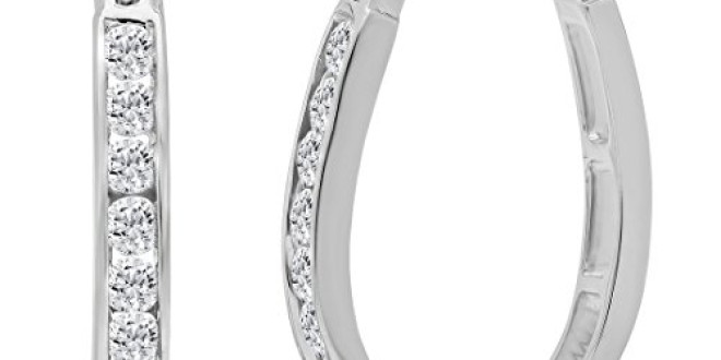 AGS Certified 1/2ct TW Diamond Hoop Earrings in 10K White Gold