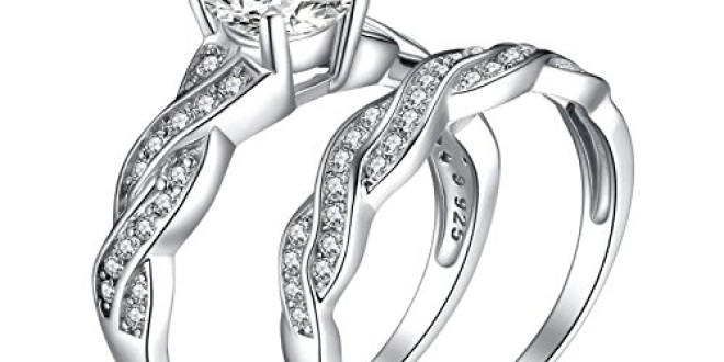 JewelryPalace 1.5ct Infinity Cubic Zirconia Anniversary Promise Wedding Band Engagement Ring Bridal Sets 925 Sterling Silver Size 7