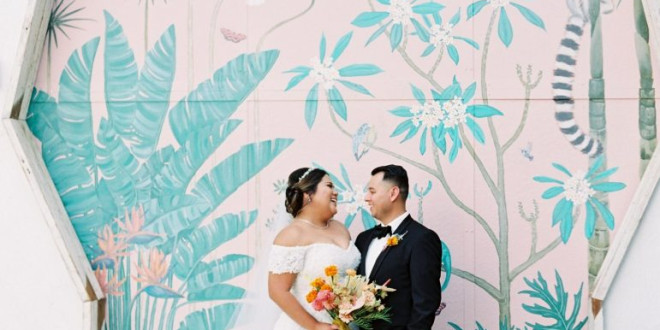 A Vibrant, Tropical Wedding in Downtown L.A.