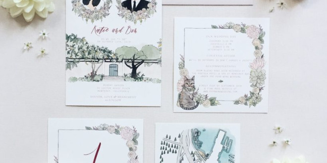 10 Beautifully Illustrated Wedding Invitations You Can Buy on Etsy